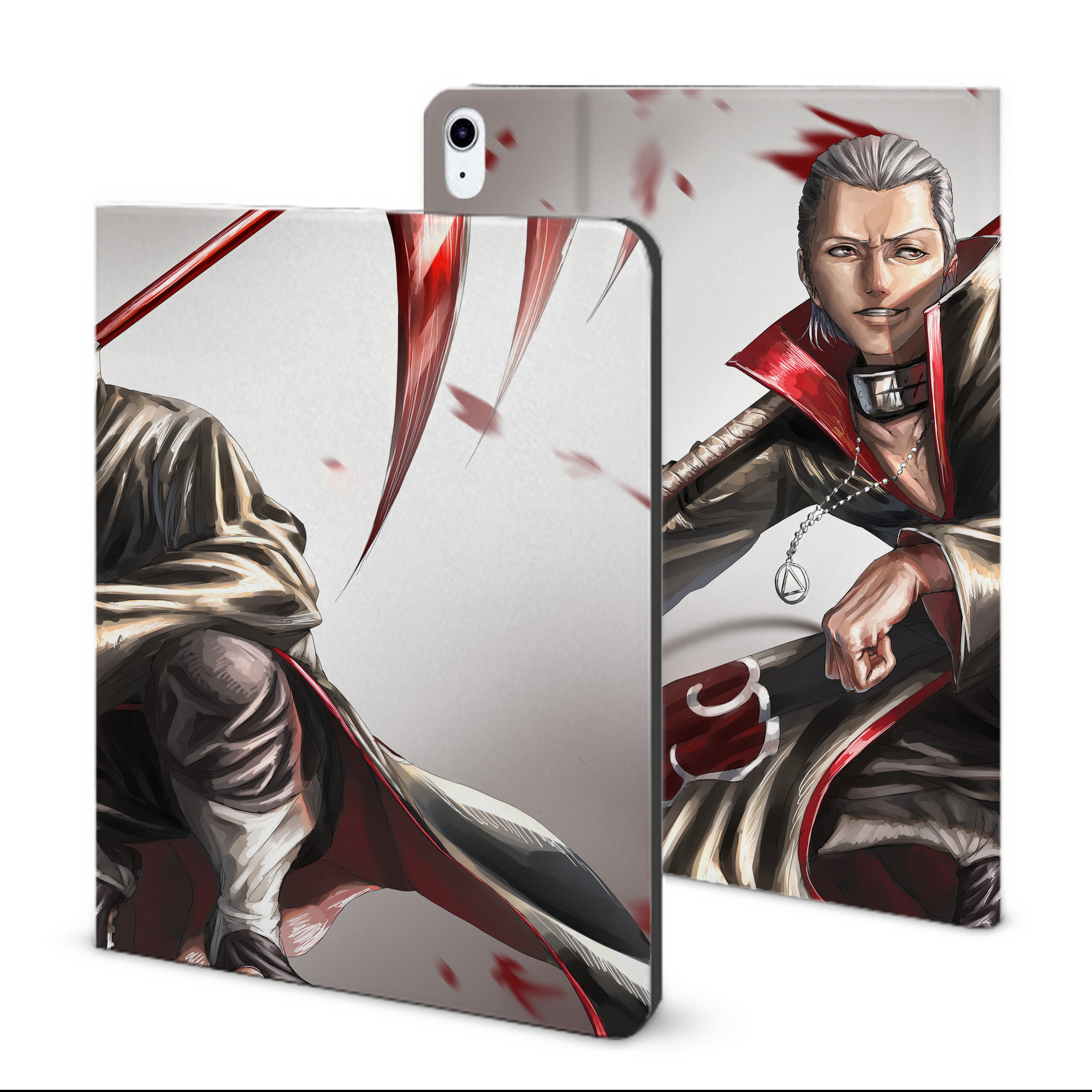 （画像用） NARUTO -ナルト- NARUTO -ナルト- 疾風伝 IPad ケース ブック型 PUレザー TPU 耐衝撃 軽量 薄型 ペン収納なし 全面保護 IPad 各モデル対応